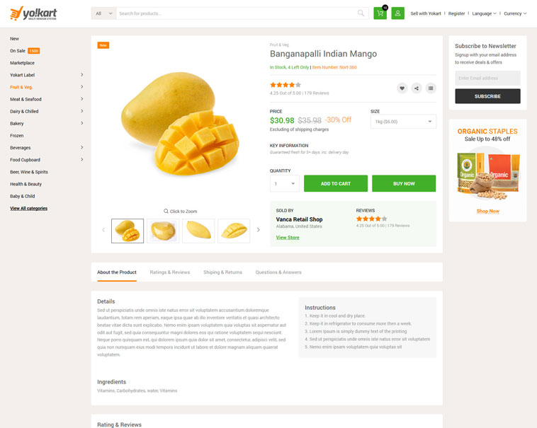 Custom Grocery marketplace