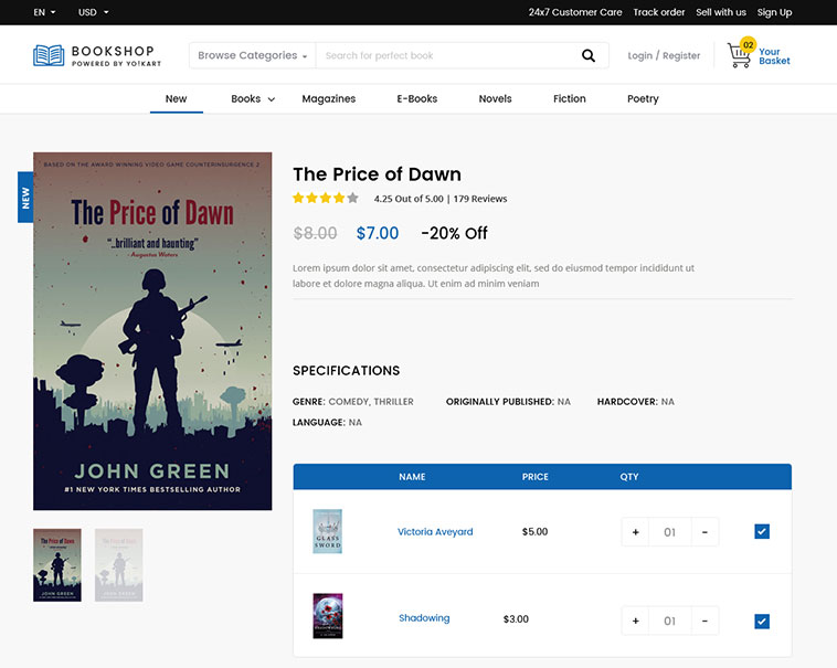 Digital products marketplace design