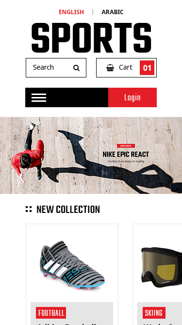 Sports multi-vendor mobile website