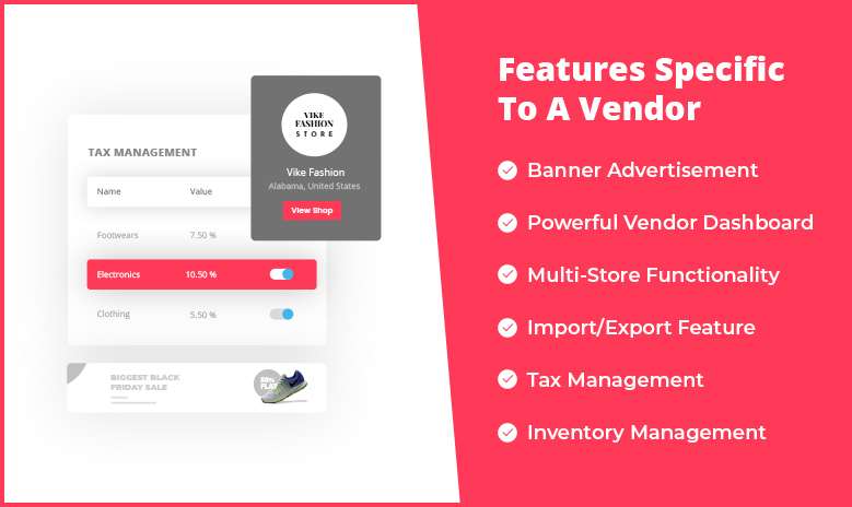 Furniture Marketplace features for vendors
