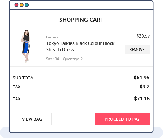 Easy to use shopping cart